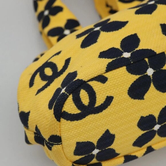 CHANEL Hand Bag Canvas Yellow CC - Picture 10 of 15